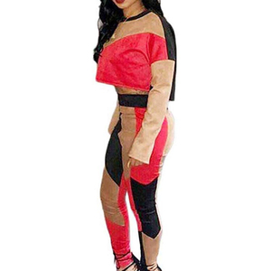 Conjunto de ropa de yoga para mujer, Tops cortos de manga larga, chándales de gimnasio para fitness, venta al por mayor, 2022 - Product Image 2