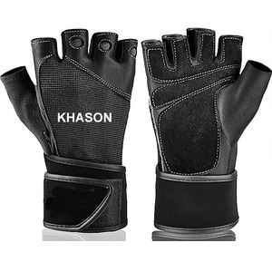 ANTIDESLIZANTES TRANSPIRABLES ENTRENAMIENTO DEPORTIVO FITNESS ENTRENAMIENTO ELEVACIÓN DE PESAS GUANTES DE GIMNASIO CON MUÑECA NEGRO AZUL MEDIO DEDO UNISEX - Product Image 3