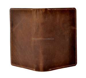 กระเป๋าสตางค์หนังแท้แบบใหม่ทำมือสไตล์วินเทจสีน้ำตาลบริสุทธิ์ใส่หนังสือเดินทางบัตรเครดิตบัตรประจำตัวประชาชนกระเป๋าใส่เหรียญแบบพับได้ขนาดใหญ่ - Product Image 3