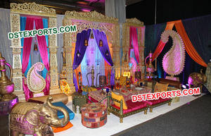 แผงโค้งสำหรับเวทีงานแต่งงานสไตล์มุสลิม mhandi Sangeet เวทีกลางคืนงานแต่งงาน mahiyaan mehandi เวที USA ขายส่งของตกแต่งงานแต่งงาน - Product Image 2