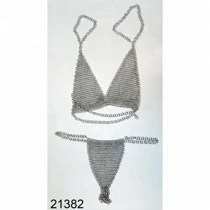 Best Verkopende Product Van Stalen Ketting Mail Bh & Panty Set