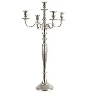 Candelabro de plata de 5 brazos para boda, decoración nórdica para el hogar y el HOTEL - Product Image 1