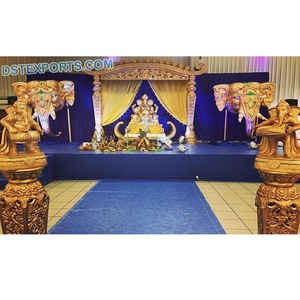 Scène dorée traditionnel de mariage, décor de scène antique en or - Product Image 1