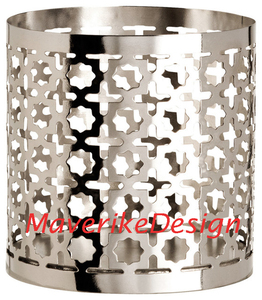 Bougeoir votif en métal plaqué argent forme ronde vintage pour les fêtes de mariage à la maison événements décor supports votifs - Product Image 4