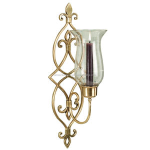 Candelabros de Metal con brazos de soporte elegante europeo, candelabro de vela de pared de latón de diseñador para iluminación de velas - Product Image 5