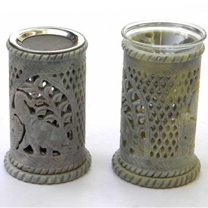 <b>Candle</b> <b>Holder</b> <b>Stick</b> Glass Bowl Sieve Resin Burner Soapstone Fine Elephant Carved Pillar <b>Holder</b> T-Light Easter Home Decoration - Product Image 1