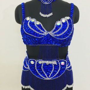 Impresionante Vestido de Danza del Vientre Estilo Clásico Egipcio, Sexy y Profesional, Tela Satén, Talla Única para Adultos, Ropa para Competencia de Danza - Product Image 2