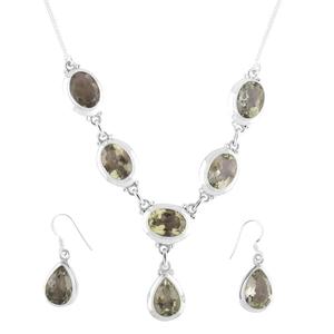 Conjunto de joyería de amatista Plata 925 Joyas de piedras preciosas Venta al por mayor Pendientes indios joyería de moda último conjunto de joyería de moda india - Product Image 3