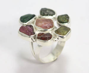 Pierre précieuse en Tourmaline multicolore, bijoux fait à la main, 925 en argent Sterling, vente en gros, prix d'usine - Product Image 2
