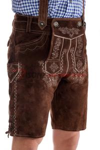 Pantalones de Cuero Lederhosen para el Oktoberfest, Estilo Bávaro Alemán, Bordados, de Cuero Genuino, de Secado Rápido, ISONZ - Product Image 3