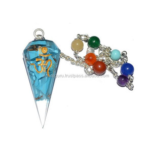 Péndulo de cono turquesa, orgonita, cadena de Chakra - Product Image 1