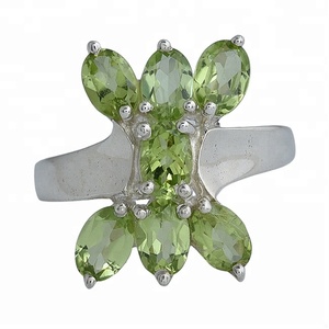 Natural Green Oval <b>Peridot</b> Gemstone 925 Sterling Silver Designer <b>Ring</b> Jewelry Silver Plated Fashionable <b>Ring</b> For Wedding Gift. - Product Image 1