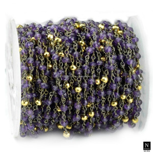 Piedra preciosa facetada de lapislázuli pirita recubierta, rollo de cadena de cuentas de Rosario DIY, fabricación de joyas - Product Image 3