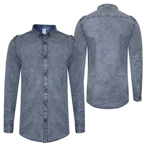 เสื้อผู้ชายผ้าคอตตอน100% เป็นมิตรกับสิ่งแวดล้อมผ้าแห้งเร็วลำลองสีพื้นระบายอากาศสวมใส่สบายทำจากโรงงานสำหรับฤดูใบไม้ร่วง - Product Image 1