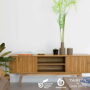 Meuble TV en teck de style vintage classique pour le salon - Product Image 1