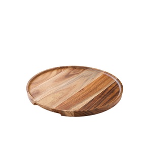 Assiette à pizza en bois d'acacia assiette à pizza en bois rond naturel taille personnalisée prix bon marché pour un produit à usage manuel - Product Image 1