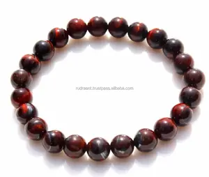 Bracelet oeil de tigre rouge naturel, perles naturelles, pierres précieuses, pour hommes et femmes, vente en gros