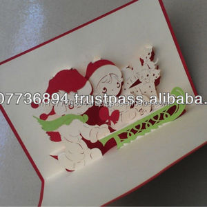 การ์ด3D คริสต์มาสทำมือเมอร์รท์ดีไซน์กระดาษทนทานสำหรับคำทักทายในเทศกาล - Product Image 1