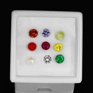 Pack de pierres précieuses Navratan multicolores naturelles d'origine indienne - Product Image 1