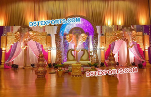 Musulmán Nikah Fase de decoración de boda de Bollywood Pilar etapa real gran escenario - Product Image 4
