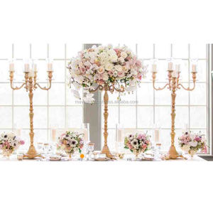 Luxury Metal Shiny Golden Candelabra for Home & <b>Wedding</b> Parties Decor Tabletop Display Any Occasion Decor Candelabra - Product Image 1