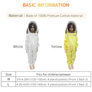 Combinaisons pour enfants 100% coton, combinaison pour apiculteur avec clôture, vente en gros - Product Image 3