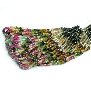 Brin de perles en pierres semi-précieuses Tourmaline, bijoux à facettes multiples, pierres précieuses - Product Image 5