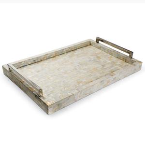 Mayorista de alta calidad Ecológico Superventas Único MOP Cuadrado Bambú Pintado a mano Bandeja para servir para la decoración del hogar Hecho - Product Image 6