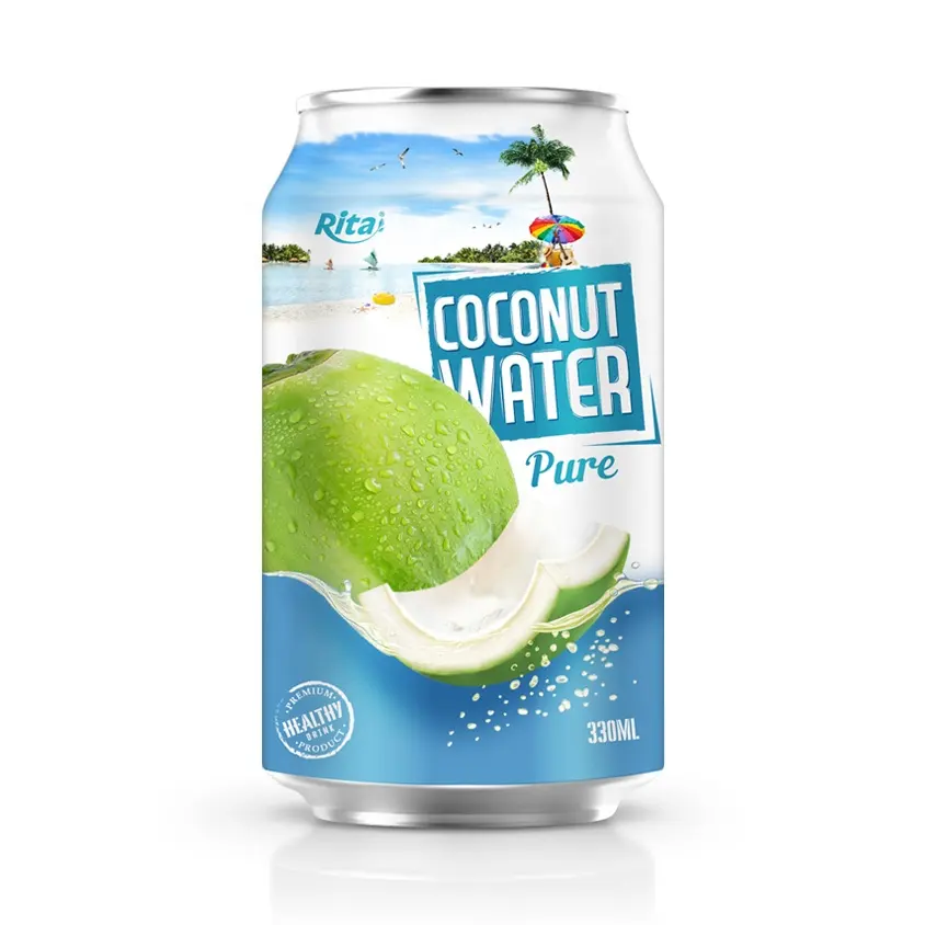 Etiqueta Privada-zumo puro-no de concentrado, 330 ml, conservas de agua fresca Tropical King de coco