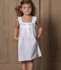 ผ้าฝ้ายเด็ก Sea เย็บปักถักร้อยสีขาวชุดเสื้อผ้าสำหรับสาว - Product Image 3