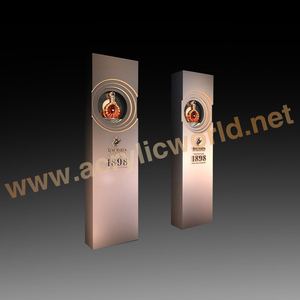 Présentoir de bouteilles de vin LED en acrylique de couleur noire, présentoir de vin, comptoir d'exposition - Product Image 1