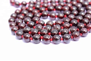 Rudra เพชรพลอย unisex ลูกปัด108โกเมนจักระสร้อยคอไข่มุกเพชรแบบสายโซ่ประเภทโยคะมาลาของขวัญสำหรับศาสนาพุทธ - Product Image 5