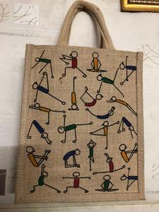Customizable Fashion Recyclable Geometric Pattern Mini Jute Tote <b>Bag</b> with Hand Length Handle for Daily Use - Product Image 2