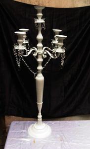 White <b>Candelabra</b> with Glass Votive/<b>CANDELABRA</b> CENTER PIECE DECORATION - Product Image 4