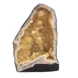 Wholesale Brazilian Citrine Geode For Decoration Large Brazil Citrine Geodes For Sell - Wholesale Natural Quartz Citrine Yellow