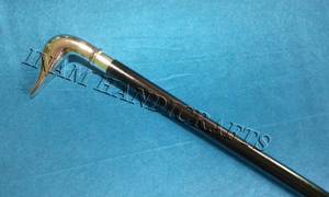 ไม้เท้าไม้ด้ามเป็ดทองเหลือง,ไม้เท้าเดินสีดำพร้อมด้ามเป็ดทองเหลือง - Product Image 3