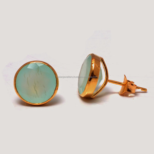 Boucles d'oreilles pendantes en argent sterling 925 avec calcédoine pour mariages et fêtes - Product Image 2