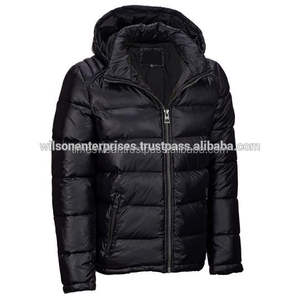 Chaqueta acolchada ligera a prueba de viento para hombre, prendas de vestir de concha acolchada con burbujas, abrigo con cuello levantado, capucha, logotipo personalizable XL, Invierno calentado - Product Image 3