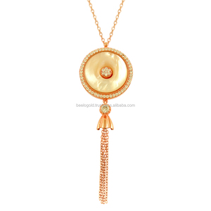 Rose Gold Plated 925 <b>Silver</b> Charm Pendant <b>Necklace</b> Turkish Design <b>Necklace</b> Mother of <b>Pearl</b> <b>Necklace</b> - Product Image 1