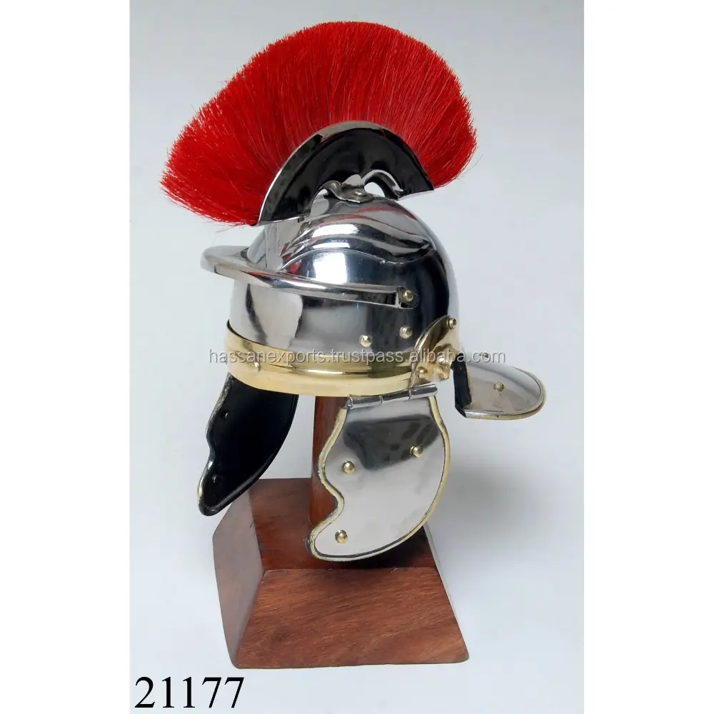 Casco de armadura centuriana romana en miniatura, casco Medieval