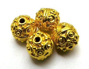 ลูกปัดโบราณบาหลีทำจากทองเหลืองชุบเงิน - Product Image 3