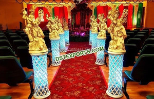 Pilares de pasillo de doble poste para boda Pilares de pasarela tallados de fibra blanca Pilares de pasillo de boda PedestalsUK - Product Image 6