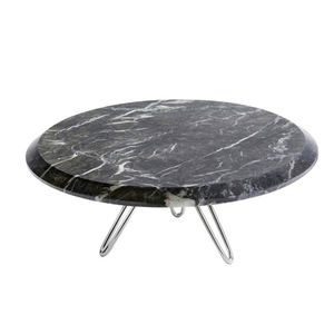 Soporte de pastel de mármol negro con base de metal para bodas y cumpleaños de hogar y cocina - Product Image 1