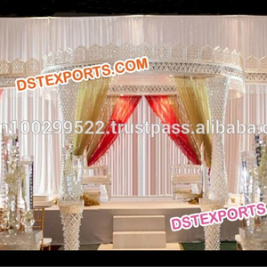 Mandaps de Cristal para Bodas con Fondo de Cristales de Fibra, Mandap con Campanas, Mandap Decorado con Cristales para Bodas, WASHINGTON CALIFORNIA - Product Image 2