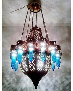 BZ12 grand lustre suspendu de style marocain antique élégant énorme plafonnier - Product Image 1