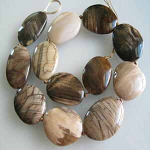 Petrified Wood Oval Bead Stone <b>Necklace</b> Stones Oval Beads <b>Crystal</b> Charms for Jewelry Making <b>Crystal</b> Women <b>Necklace</b> Wholesaler - Product Image 2