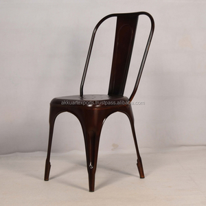 เก้าอี้บิสโทรสำหรับรับประทานอาหารดีไซน์อุตสาหกรรมทำจากเหล็กโบราณแบบกำหนดเองเฟอร์นิเจอร์สำหรับร้านอาหารร้านกาแฟห้องนั่งเล่นบ้านกลางแจ้ง - Product Image 4