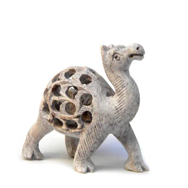 Statue and Figurine Handcrafted Artisan Indian Undercut Hand made Soapstone Camel For Home Decoration and For Gift