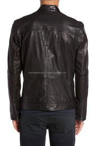 Chaqueta Bomber de cuero de diseño personalizado para hombre con piel de oveja para invierno - Product Image 2