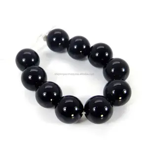 10 Pcs Natural Black Onyx Gemstone 8mm Round Smooth Strand Beads For Making Jewelry SI1165